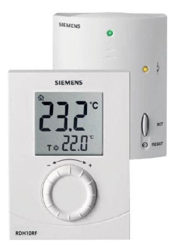 Siemens RDH10RF/SET rádiófrekvenciás forgatógombos szobatermosztát