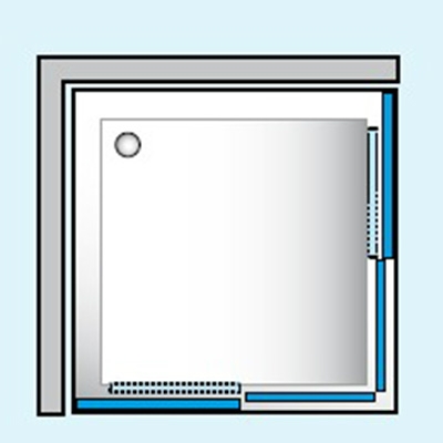 Roltechnik Sani Pro HGS2 szögletes zuhanykabin (77,5-80 cm, króm, Chinchilla, #223-8001000-00-03)
