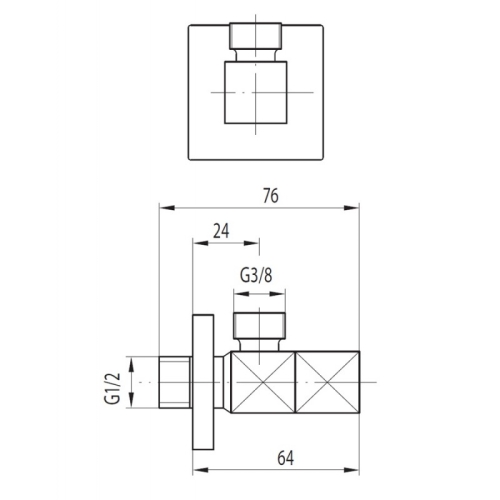 Armatura Kwadrat 244-020-00 sarokszelep