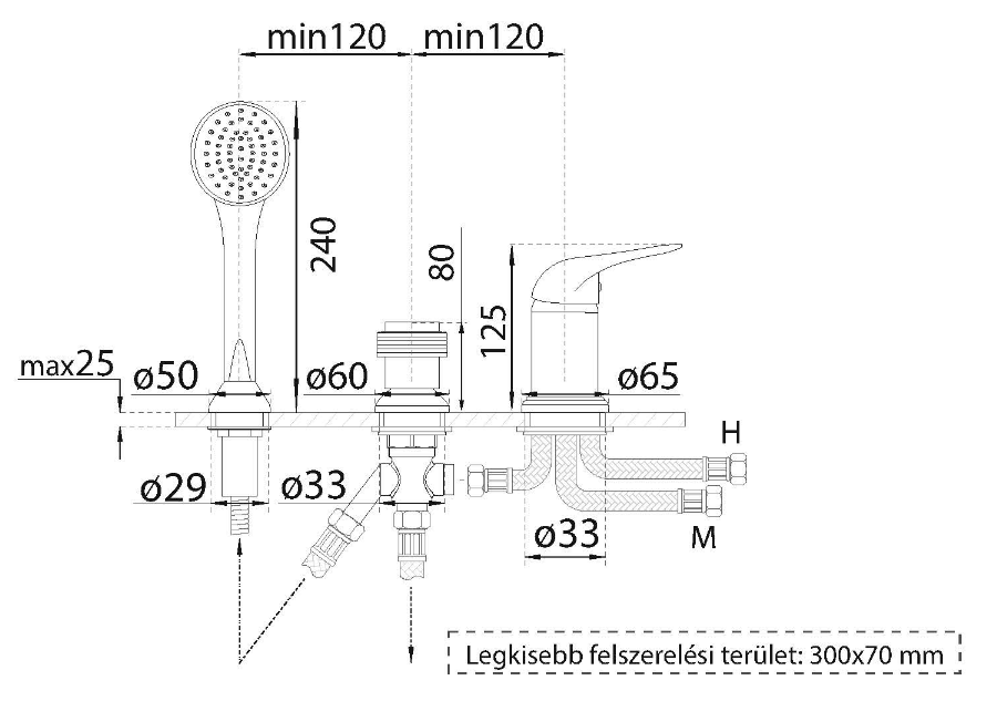 M-Acryl Gilda kádperembe süllyeszthető csaptelep 8321