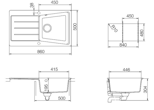 Teka Lumina 50 B TG gránit mosogató, Homokbézs 40144150