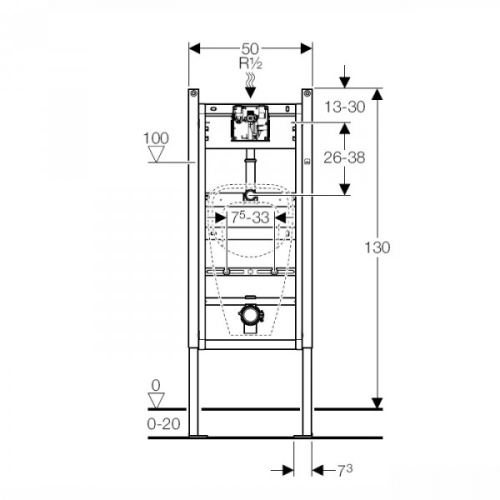 Geberit Duofix Basic 111.665.00.1 vizelde szerelőelem