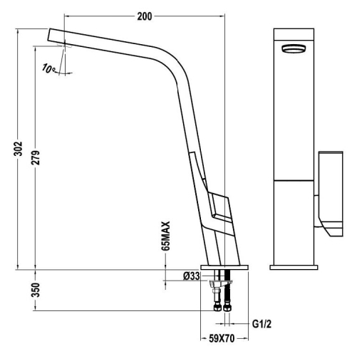 Teka Icon IC 915 I inox mosogató csaptelep 33.915.02.0I (33915020I)