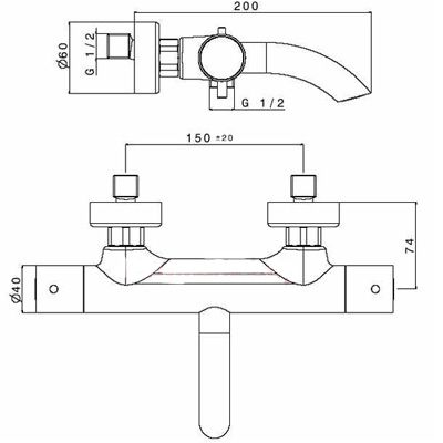 Teka Pacific 77.101.02.00 termosztátos kádtöltő csaptelep
