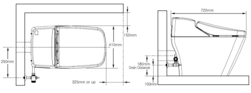 VOVO Princess PB 707s toilet komplett wc berendezés öblítővel és elektromos bidével ellátva