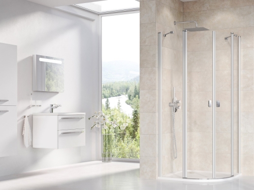 Ravak Chrome CSKK4 90x90 cm zuhanykabin Transparent üveggel, szatén 3Q170U00Z1