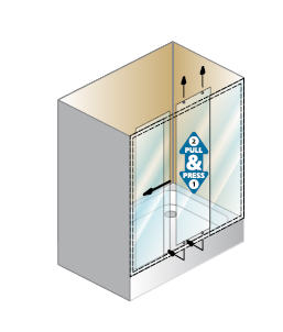 Kolpa-San Q-Line TV/4D 140/S zuhanyajtó 2 db U profillal (chinchilla, 138-140 cm, silver, #537340)