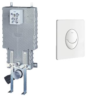 Grohe. Uniset 38642 001 falbaépíthető Wc öblítő tartály támasztólábbal Skate Air 38505 SH0 fehér nyomólappal
