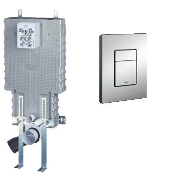 Grohe. Uniset 38642 001 falbaépíthető Wc öblítő tartály támasztólábbal Skate Cosmopolitan 38732 000 króm nyomólappal