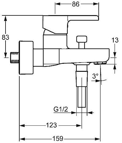 Hansa Hansaform 49742103 kádtöltő csaptelep