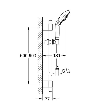 Grohe Rainshower Classic 28769 000 zuhanygarnitúra 130 mm-es kézizuhannyal (28769000)
