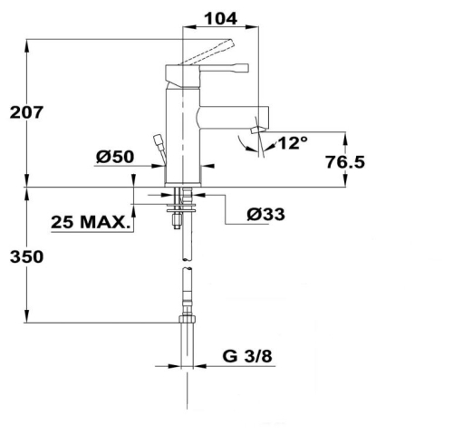 Strohm Teka Alaior XL 22.346.02.00 mosdócsaptelep leeresztő nélkül (223460200)