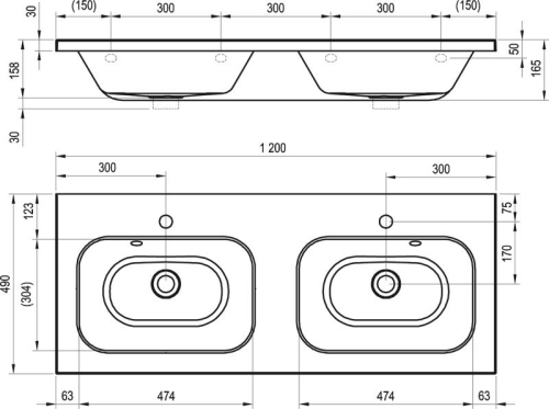 Ravak Chrome 1200 120x49 duplamosdó XJG01112000