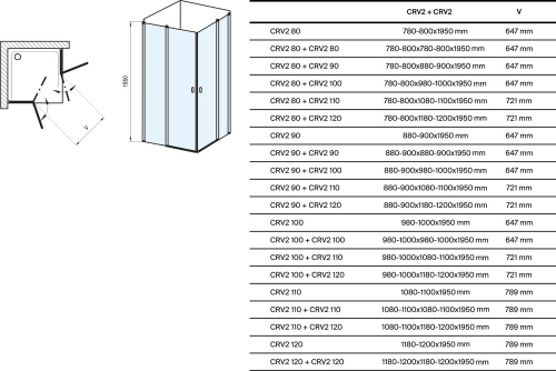 Ravak Chrome CRV2 90 cm zuhanykabin ajtó Transparent üveggel, krómhatású 1QV70C00Z1