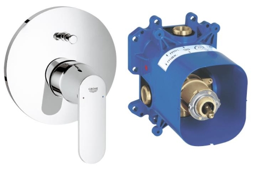 Grohe Eurosmart 19382 000 Cosmopolitan falsík alatti kádcsaptelep külső rész+Grohe Rapido E 35501 000 Falba sülly. kád-zuhany csaptelep belsőrész