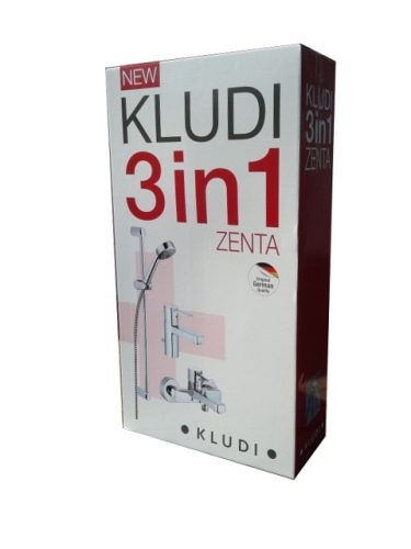 Kludi. 3 in 1 Zenta csaptelep szett (382500575 mosdó csaptelep+386700575 kád csaptelep+6063005-00 KLUDI ZENTA 1S zuhanyszett)*