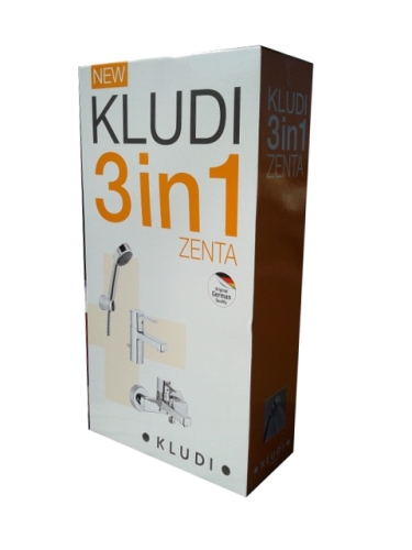 Kludi. 3 in 1 Zenta csaptelep szett (382500575 mosdó csaptelep+386700575 kád csaptelep+6065005-00 KLUDI ZENTA 1S zuhanyszett)*