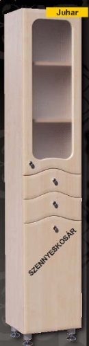 Guido S-1013 üvegajtós fürdőszobaszekrény (light walnut)