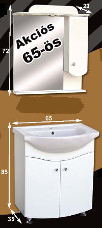 Guido 65-ös fürdőszobabútor (light walnut)