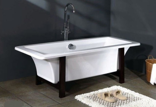 Wellis Squaro 170x75 szabadon álló akrilkád fa tartó kerettel