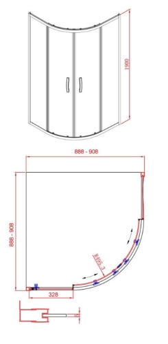 Sapho Gelco Sigma 90x90 negyedköríves zuhanykabin öntött márvány zuhanytálcával (AG3090)