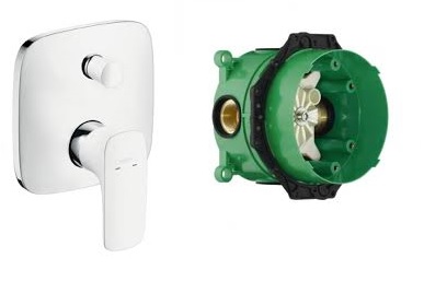 Hansgrohe PuraVida 15445400 falsík alatti kád csaptelep külső rész + Ibox Universal alaptest 01800180
