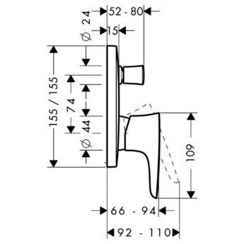 Hansgrohe PuraVida 15445400 falsík alatti kád csaptelep külső rész + Ibox Universal alaptest 01800180