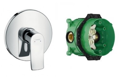Hansgrohe Metris 31685000 falsík alatti zuhany csaptelep külső rész + Ibox Universal alaptest 01800180