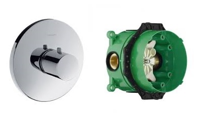 Hansgrohe Ecostat S 15715 000 Highlow termosztátos csaptelep színkészlet + Ibox Universal alaptest 01800180