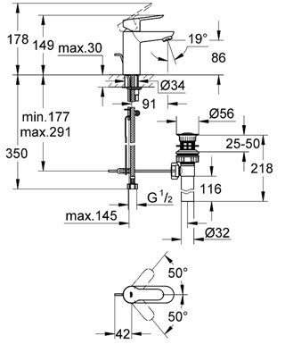 Grohe BauEdge 23356 000 Egykaros mosdócsaptelep + BauEdge 23334 000 Egykaros fali kádcsaptelep + Tempesta 28593 003 Zuhanygarnitúra*