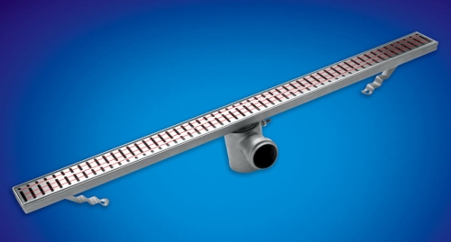 Aco. Classic normál (120mm) 485 mm-es szigetelő gallér nélküli zuhanyfolyóka burkolható ráccsal (406136-0)