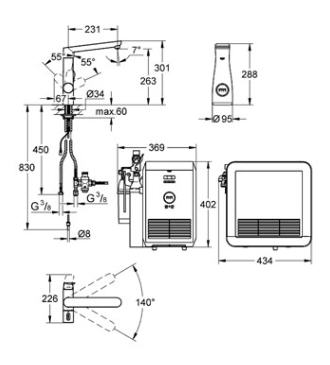 GROHE Blue® 31346 000 hűtővel és Co2 palackkal (31346000)