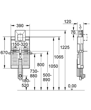 Grohe Uniset 38785 000 falba építhető vizelde szerelő elem (38785000)