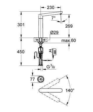 Grohe K7 F-digital 31247 000 digitális mosogató csaptelep (31247000)