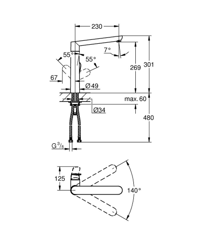 Grohe K7 32175 000 egykaros mosogató csaptelep (32175000)