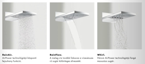 Hansgrohe Raindance Rainfall 240 Air 3Jet króm/fehér fejzuhany világítással 28410400