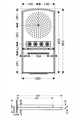 Hansgrohe Raindance Rainfall 240 Air 3Jet króm/fehér fejzuhany világítással 28410400