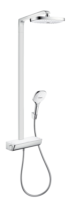 Hansgrohe Raindance Select E 300 2jet Showerpipe, DN15 fehér/króm zuhanyrendszer 27128 400 (27128400)
