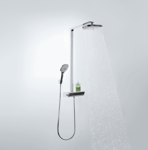 Hansgrohe Raindance Select E 300 2jet Showerpipe, DN15 fehér/króm zuhanyrendszer 27128 400 (27128400)
