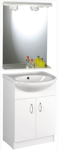 Aqualine  Ekoset 55-ös fürdőszoba bútor mosdóval, tükörrel (57053SET01)