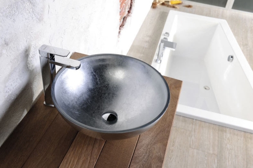 Sapho MURANO 40x13 cm ezüst üvegmosdó (AL5318-52)