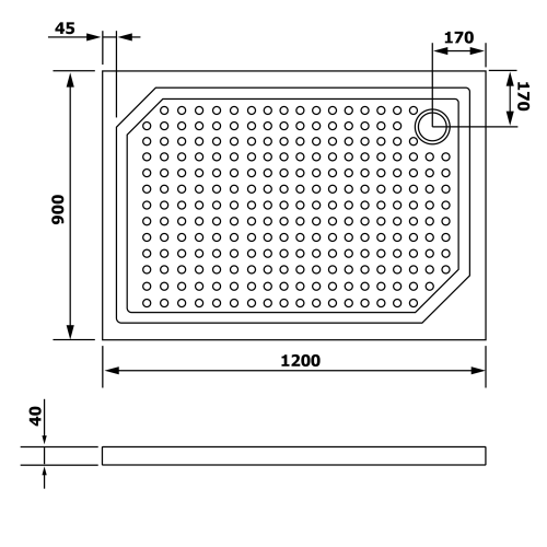 Sapho GELCO SARA 120x90 cm mintázott öntöttmárvány zuhanytálca, fehér GS12090