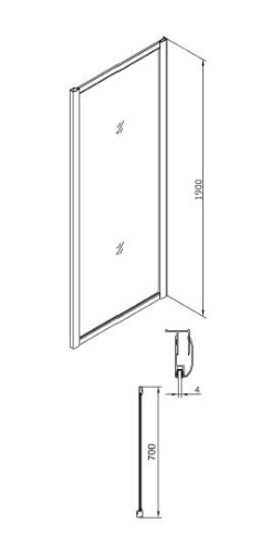 Sapho Gelco SIGMA 700 zuhanyfal (70 cm, króm, Brick, #SG3677)