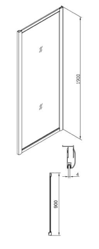 Sapho Gelco SIGMA 900 zuhanyfal (90 cm, króm, Brick, #SG3679)
