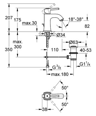 Grohe Grandera 23303 000 egykaros mosdócsaptelep (23303000)