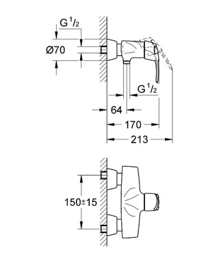 Grohe Chiara 32307 IG0 egykaros zuhanycsaptelep (32307IG0)