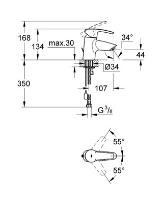 Grohe Eurostyle 33557 001 egykaros mosdócsaptelep (33557001)