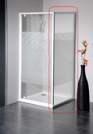 Sapho Gelco Eterno 90 cm-es zuhany oldalfal (88,5-90,5 cm, fehér, Strip, #GE3390)