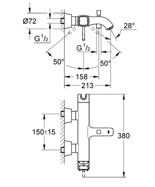 Grohe Grandera 23317 IG0 kádcsaptelep (23317IG0)
