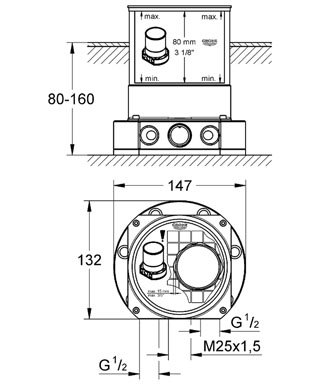 Grohe beépítőkészlet szabadon álló kádkifolyóhoz 45984 000 (45984000)